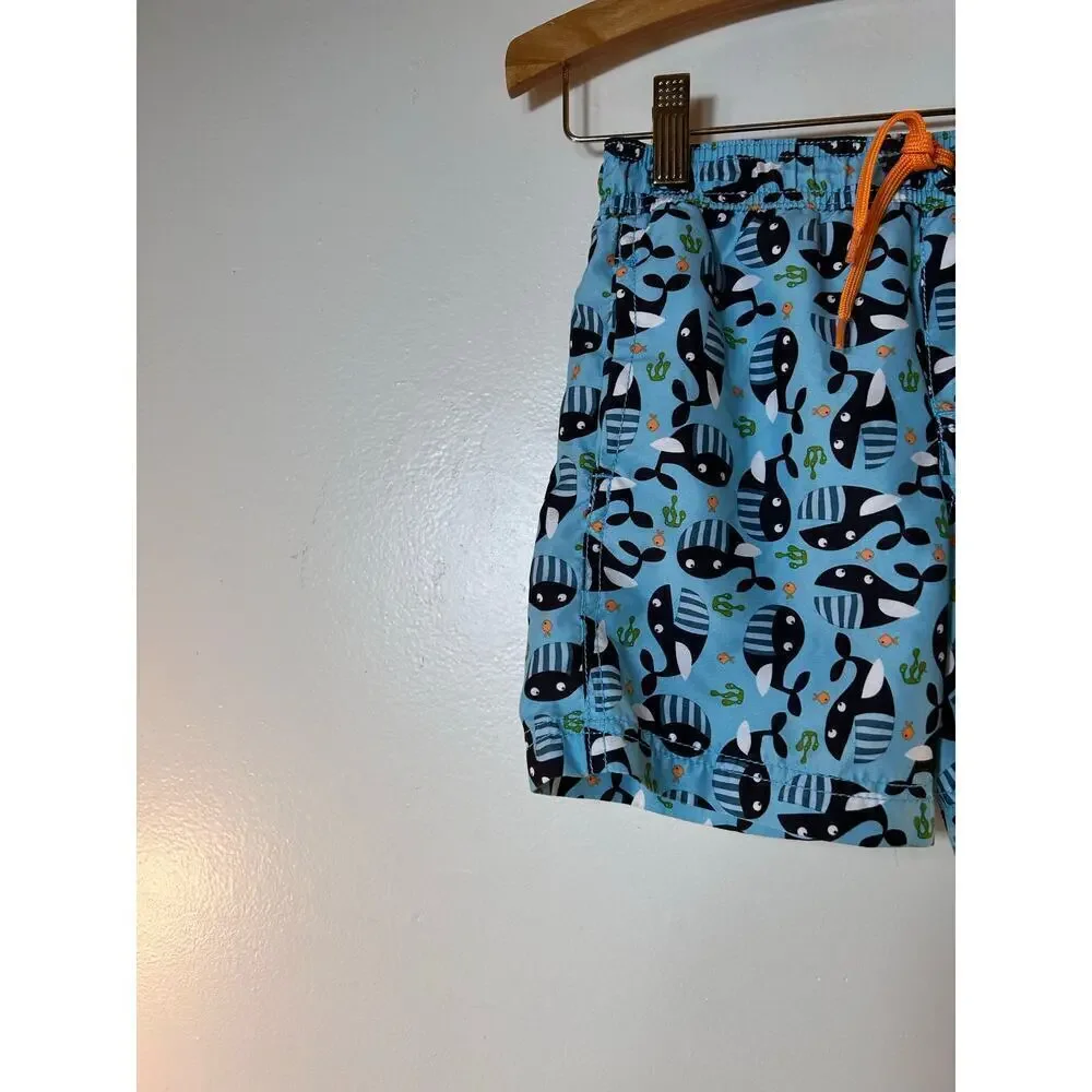 KIKO & MAX Boy’s Whale Printed Swim Trunks / Size: 4T